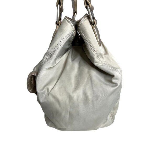 Michael Kors Metallic Beige/Silver Nylon Shoulder Bag With Buckle Detail - Picture 4 of 8